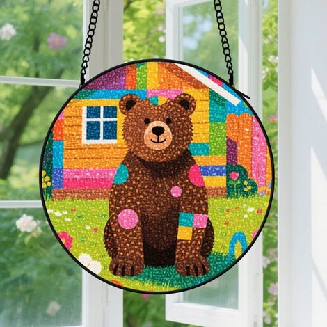 Capteur de Soleil en Vitrail Décoration Spirituelle pour Maison 9cm (1/4)
