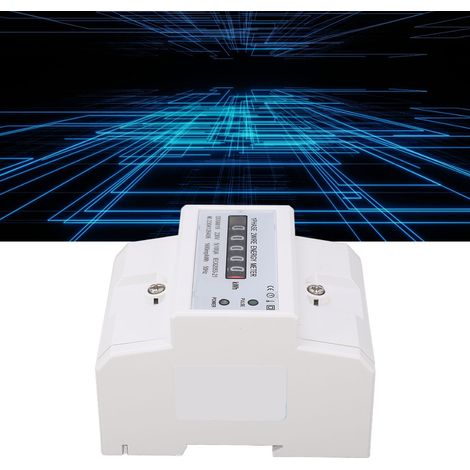 Compteur monophasé sur rail DIN affichant la consommation d'électricité en kWh, compteur d'électricité domestique 230 V 5 A. (1/5)