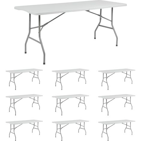 MegaPack: 10 tavoli pieghevoli rettangolari per catering, 180x74