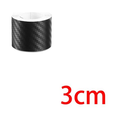 (3 cm x 3 m) Bande adhésive 3D en fibre de carbone pour voiture, à coller soi-même, pour seuil de porte, rétroviseur latéral, anti-rayures et imperméable. (1/5)