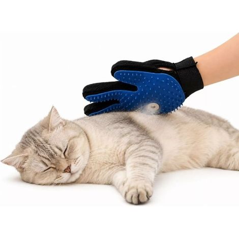 TrAdE Shop Traesio - Guanto Toelettatura In Silicone Per Rimozione Peli Cani Gatti Massaggio Con Funzione Spray - (1/5)