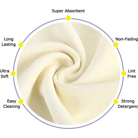 Serviette de séchage en peau de chamois pour voiture, chiffon de séchage naturel en peau de chamois pour voiture, moto, cuisine et salle de bain. Chiffon de nettoyage ultra-absorbant pour voiture, mot (1/4)