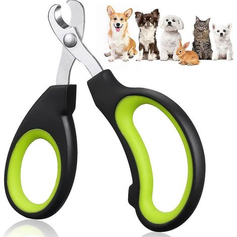 Krallenschere für Katzen, professionelle Krallenschere für Haustiere, Krallenschere für Kleintiere, rutschfeste Krallenschere – Schwarz und Grün