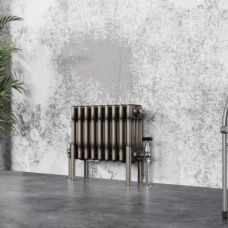 Traditional Cast Iron Style Radiator Raw Metal Central Heating 4 Column 300x425mm