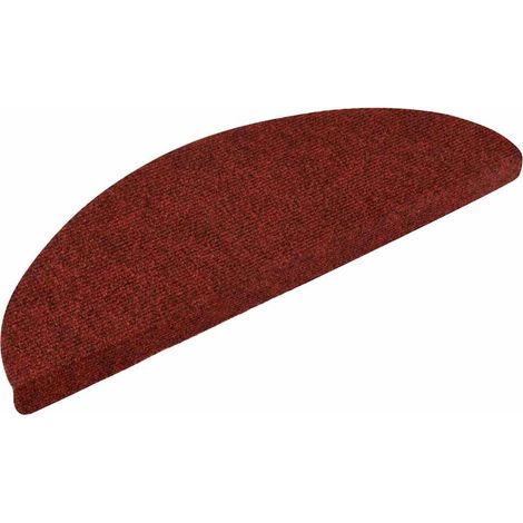 Maison Exclusive - Tappetini per scale autoadesivi 10 pz 56x17x3 cm Bordeaux Rosso Semicircolari (1/5)