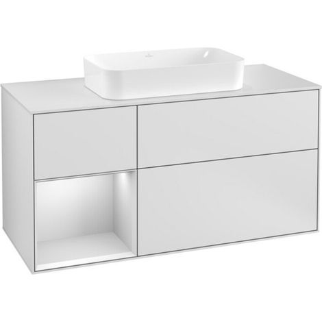V&B Waschtischunterschrank Wandbeleuchtung Finion 120cm, Pl w m, Rg l wh. m Lac, wh. m Lac (1/2)