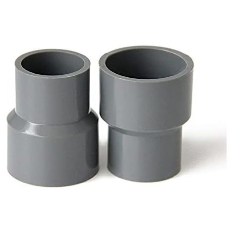 Raccord réducteur droit en PVC pour tuyaux d'alimentation en eau – Diamètre 40mm à 20mm – 2 connecteurs pour irrigation jardin (1/2)