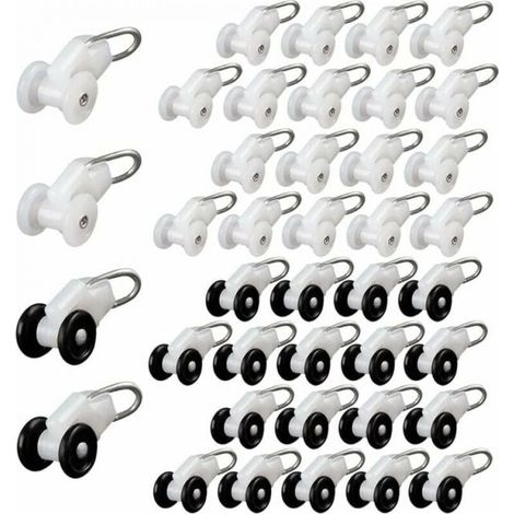 40-Piece Curtain Track Rollers – Metal Pulley Wheels for Sliding Curtains – Compatible with Most Curtain Tracks (1/5)