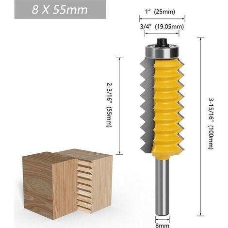 Punte per pannelli rialzati da 8 mm Giunti a dito Incollaggio Fresa per legno Tenone Lavorazione del legno Cono Fresatura Tenonatura Macchina 8x25x55mm - ALTRO (1/3)