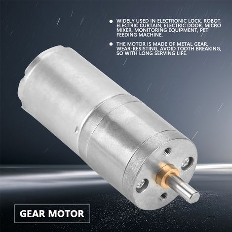 1 moteur à engrenages métalliques basse vitesse 25 mm CC 12 V 25GA-370 pour serrure électronique (1/5)