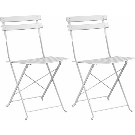 Maison Exclusive - Sedia Pieghevole da Giardino 2 pcs Bianco 42 x 46 x 82cm