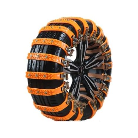 6 Stück Universal-Anti-Rutsch-Auto-Schneeketten für SUV, Auto, Van usw., geeignet für: 165–265 mm