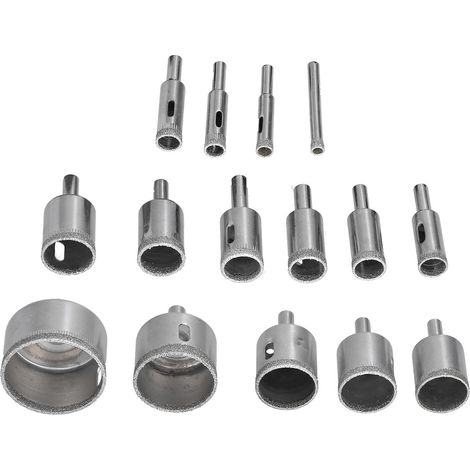 Set mit 15 Diamantkernbohrern (6–50 mm) für Glas, Keramik, Marmor, zum Bohren und Polieren von Kugeln (1/5)