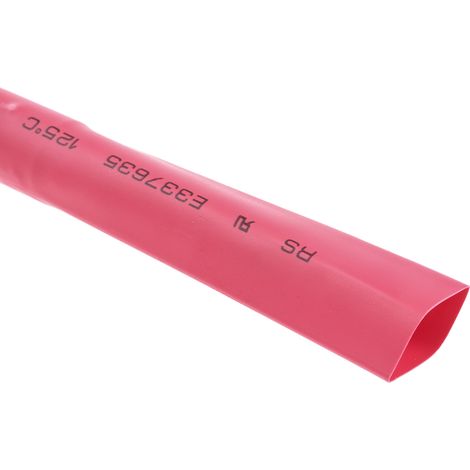Gaine thermorétractable RS PRO, Dia. 12.7mm Rouge rétreint 2:1, 6m ( Prix pour Bobine de 6 Mètres )