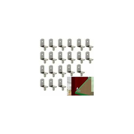 6MM Support pour étagères 20 Pièces Taquet Etagere En Acier Nickelé Chevilles de Support d'Étagère en Forme de L Piquets de Support d'étagère Support à Tablette Nickelé Avec Trou Pour Bibliot (1/5)