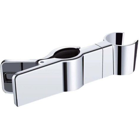 Pair Support de douchette, métal, réglable, argent (1/4)