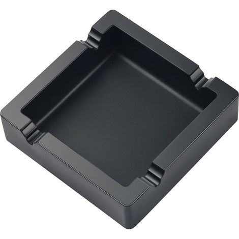 Cendrier à cigares grand format noir, 4 compartiments, incassable, en silicone, pour l'extérieur, la terrasse, l'intérieur et la décoration. (1/5)