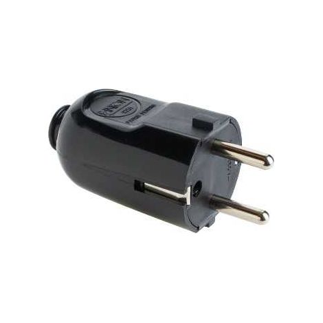 80071 Enchufe Recto Franco/Alemán 2P+T 16A Negro
