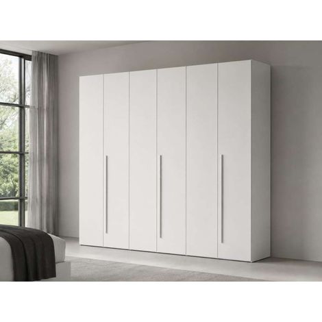 Mcs Mobili Armadio Easy 6 Ante Bianco Frassinato - 244x53x244 cm (1/2)