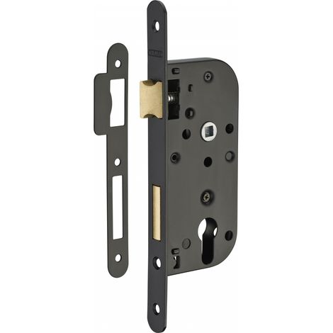 Thirard – Serrure encastrable à cylindre pour porte d'entrée – Axe 40mm – Pêne laiton – Mécanisme 2 tours – Têtière acier – Gâche plate zinguée (1/4)