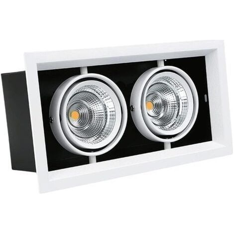 Downlight 7W LED Downlight Double Tête Super Lumineux Projecteur Aluminium Métal Ignifuge Anti-éblouissement Plafonnier (1/4)