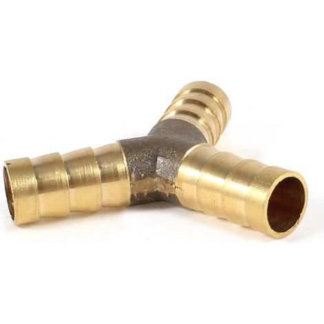 Raccord de Tuyau Laiton 8mm en Y 3 Voies Raccord Cannelé Connecteur pour Air Eau Gaz