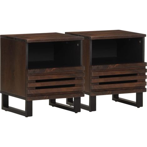 Nachttische 2 Stk. 40x34x46 cm Massivholz Mango
