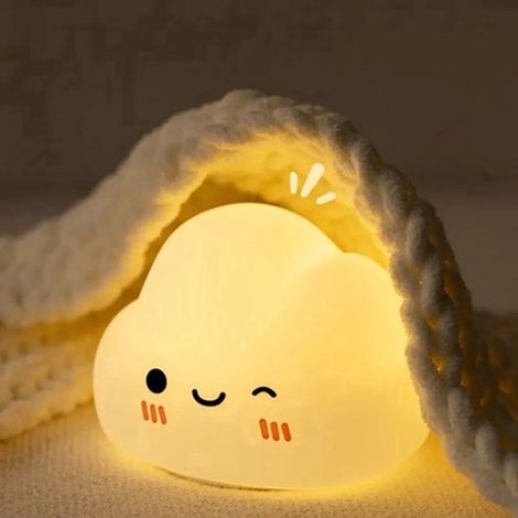 Veilleuse Nuages ​​RVB rechargeable pour Enfants - Veilleuse Bébé - Intensité variable et sans fil - Siliconen - Fonction minuterie et mémoire - Veilleuse rechargeable USB Adultes (1/5)