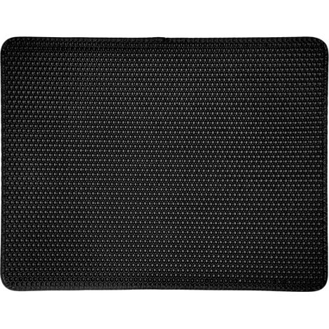 Sollbry Alfombrilla de arena negra para gatos, antideslizante, de gran tamaño, con doble capa de nido de abeja, antihuellas, lavable y fácil de limpiar (61 x 38 cm, negra) (1/3)