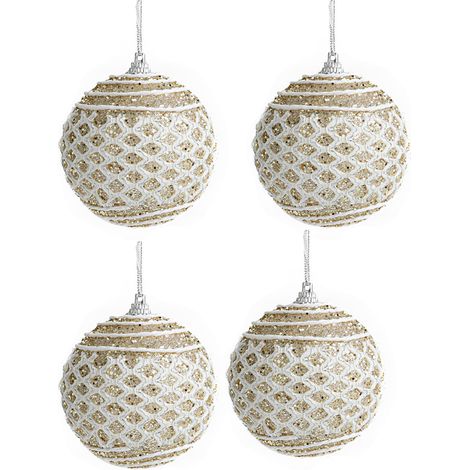 Boule De Décoration De Noël - En Mousse - Diamètre 80 Mm - Rose - Pour Arbre De Noël Et Décoration Festive - Lot De 4 (1/5)