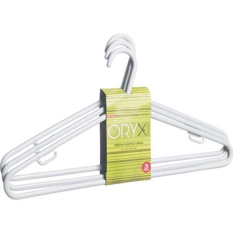 Percha Oryx Plástico Camisa 410 mm. (Pack 3 Piezas)