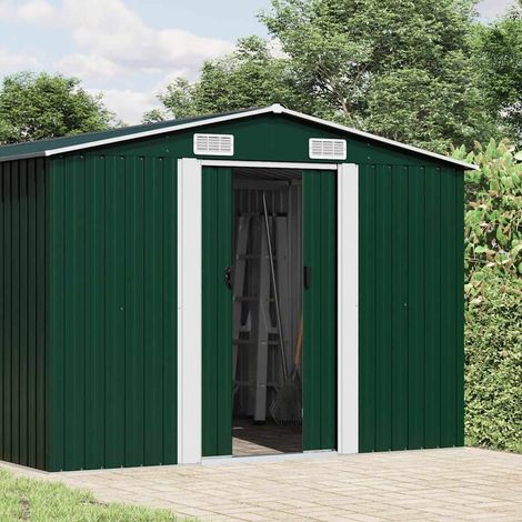 Maison Exclusive - Caseta de jardín metal verde 257x580x181 cm