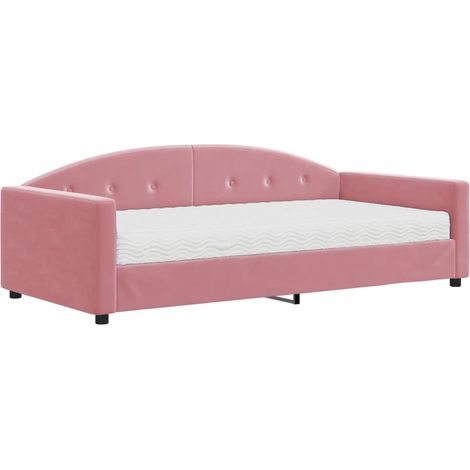 Maison Exclusive - Divano Letto con Materasso Rosa 100x200 cm in Velluto (1/5)