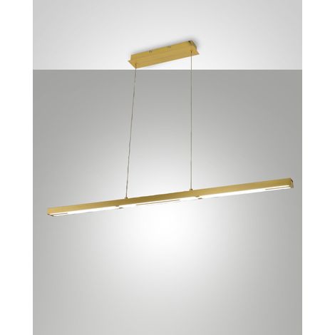 Suspension LED Ling 40 W 4800 lm 3000 K, structure en laiton satiné et méthacrylate, classe 2, intensité variable - Série Ling