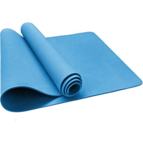 Tappeto Fitness Tappetino Palestra Ginnastica Yoga Esercizi Aerobica Morbido Antiscivolo - Azzurro