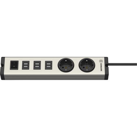 Ehmann USB Ladegerät 6x USB-A, Schutzkontakt-Steckdose Grau, Schwarz Innenbereich (1/4)