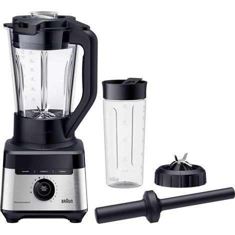 Blender PowerBlend 7 JB7551BK, Verseuse en verre 1,7L, 10 vitesses + impulsion, programmes de repas automatiques, lame PrecisionCrush, programme de nettoyage, pilon et bouteille de 600 ml, 1400 (1/5)