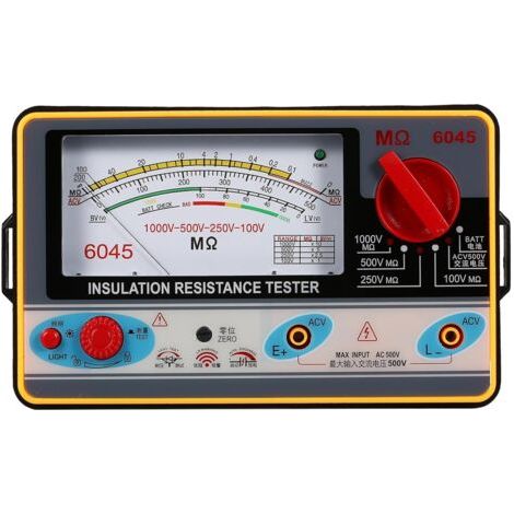 Testeur de résistance d'isolement numérique, 100 V/250 V/500 V/1 000 V, mégohmmètre, ohmmètre, mégohmmètre d'isolement, plage de mesure de 0 à 2 000 mΩ (1/5)