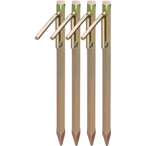 Set mit 4 Befestigungsheringen, verzinkter Stahl, 30,5 cm, konische Spitzen, Haken, für Zelt und Pavillon (1/5)