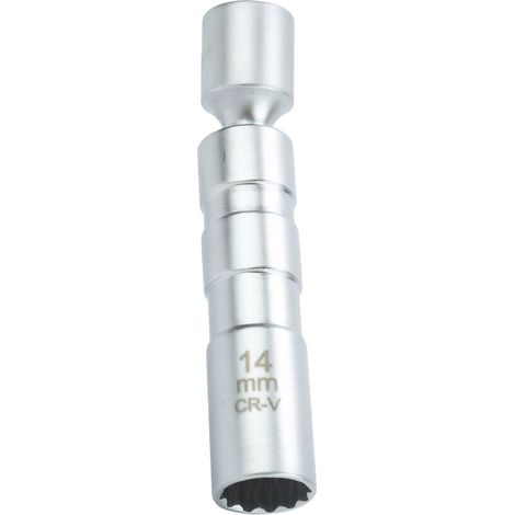 Jeffergarden Clé à douille universelle pour bougie d'allumage, outil de démontage magnétique à 12 pans, entraînement 14 mm 3/8 (1/5)