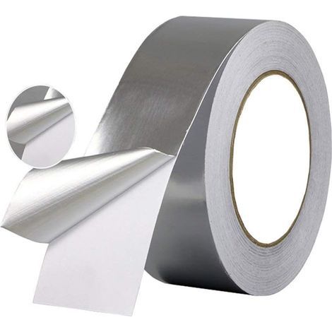 Aluminiumklebeband, hitzebeständiges Schutzband, wasserdichtes Klebeband, Aluband Aluminiumklebeband zum Abdichten oder Isolieren, 30 mm, 20 m (1 Rolle, silber) (1/5)