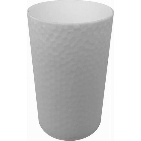 Trade Shop - Bicchiere Porta Spazzolini Colore Bianco Lavorato Accessorio Arredo Bagno 79175 - (1/4)