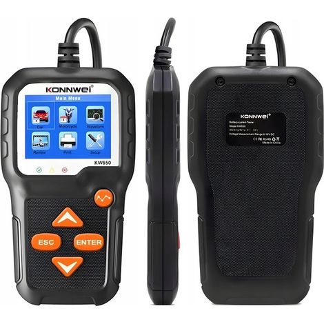 Konnwei KW650 LCD-Batterietester, digitales Messgerät, 6 V, 12 V, polnisches Menü (1/5)