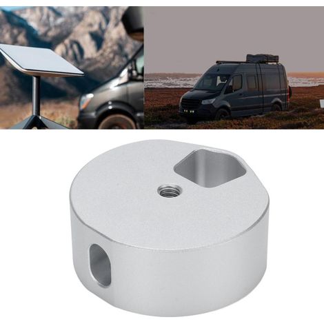 Adaptateur pour trépied d'antenne satellite, filetage 1/4" et 3/8", fixation par pince pour antenne satellite, idéal pour le camping et les voyages en camping-car. (1/5)