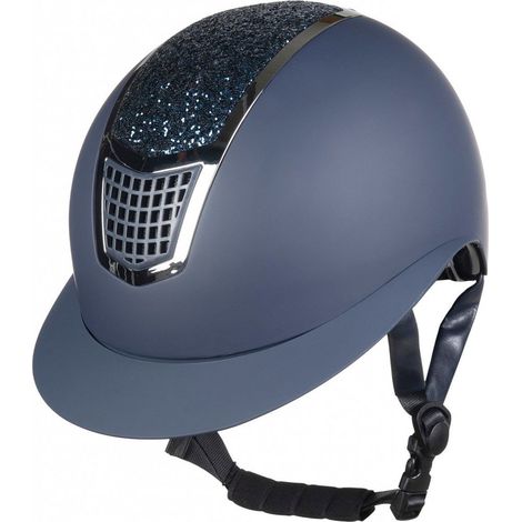 59-61 cm, Schwarz und Schwarz 9190: Reithelm Glamour Shield mit austauschbarer Polsterung und Lenkrolle VG1 geprüft (1/5)