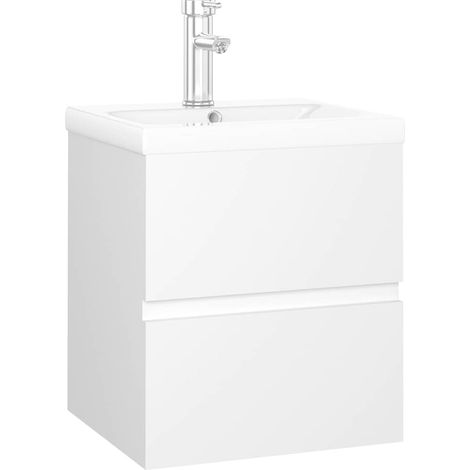 Mobile con Lavabo Integrato Bianco in Legno Multistrato (1/5)