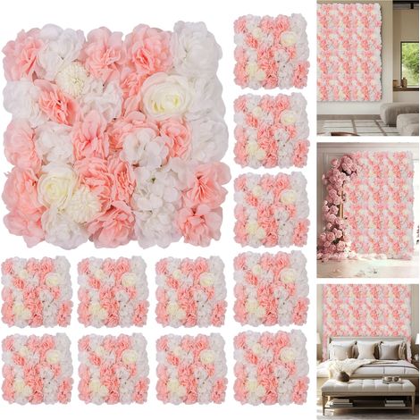 Panneau mural floral, design de fleurs artificielles, décoration polyvalente, Rose (1/2)