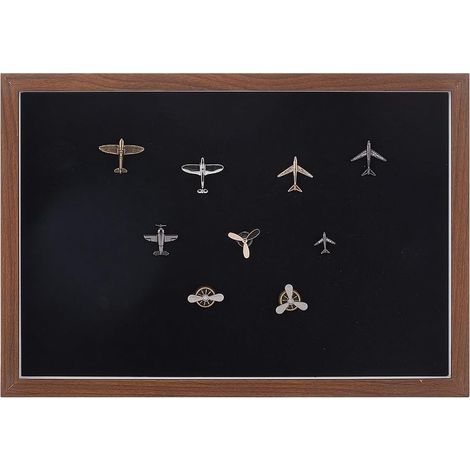 Pin's en noyer - Armoire d'affichage - 22 x 32 cm - Montage mural - Broche d'affichage - Broche - Boîte de rangement pour bijoux (1/5)