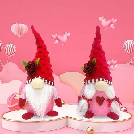 Lot de 2 Décors en Peluche Saint-Valentin Cœur Doux et Romantique (1/4)