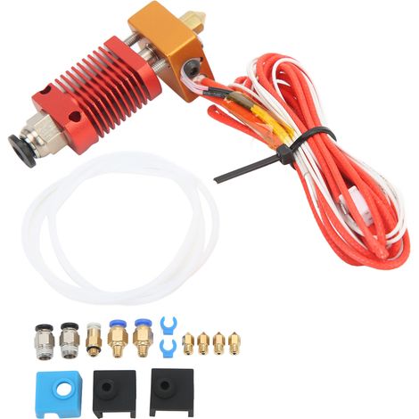Kit de tête d'impression assemblé pour Ender 3 avec raccords pneumatiques, élément chauffant à thermistance et buse MK8 (1/5)